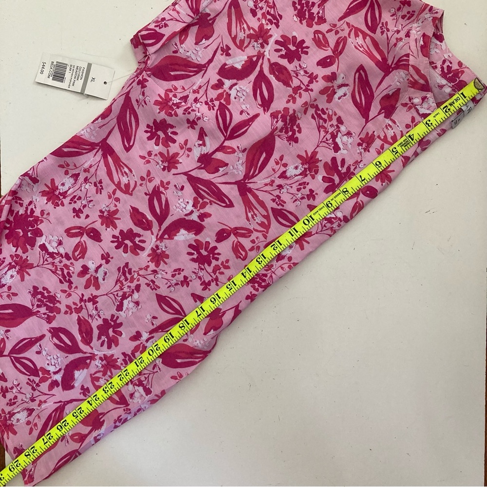 Kim Rogers Pink Floral Blouse XL NWT - Picture 7 of 7